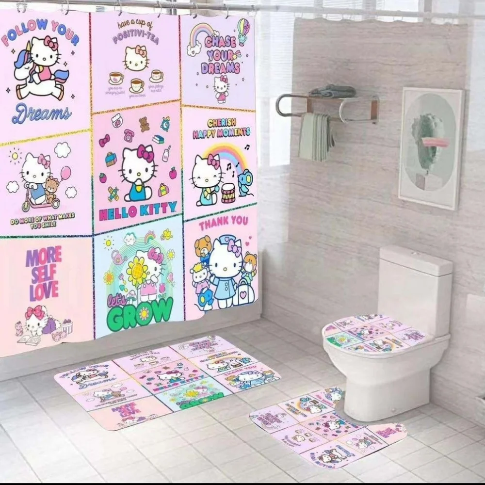 Shower curtain set (5 pcs) - Picture 2 of 6